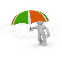 3d character with an umbrella