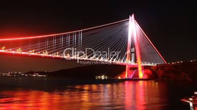 Night lights of Istanbul's Bridge
