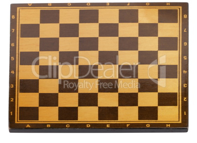 wooden empty chessboard isolated