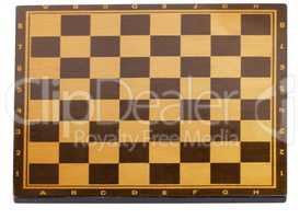 wooden empty chessboard isolated