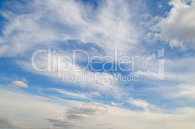 sky and white cumulus clouds