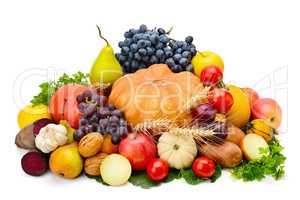 fruit and vegetable isolated on a white background