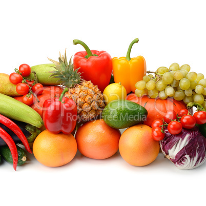 fruit and vegetable isolated on white