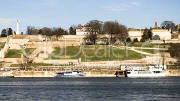 Belgrade Kalemegdan Fortress and river Sava
