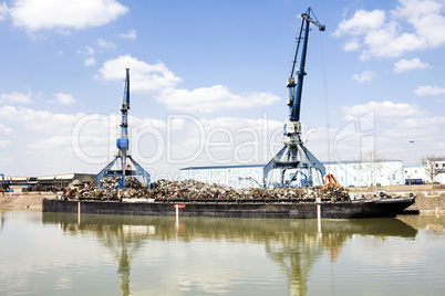 Harbor cranes and scrap metal