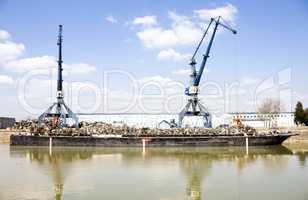 Harbor cranes and scrap metal