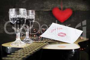 Happy Valentine's Day Kiss On White Paper With Text Love You On