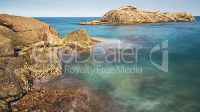 Coastal with rocks ,long exposure picture from Coasta Brava, Spa