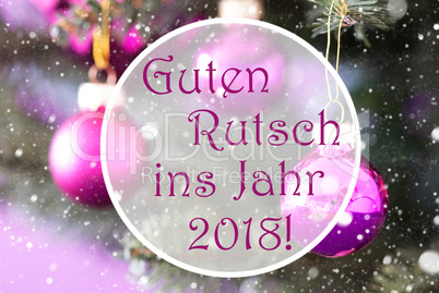 Rose Quartz Christmas Balls, Guten Rutsch 2018 Means New Year