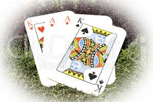 Playing cards Aces and Kings