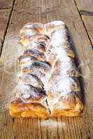 Strudel on a Wooden Table