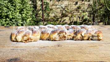 Strudel on a Wooden Table