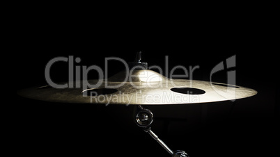 Drum Cymbal Close up Isolated On Black Background