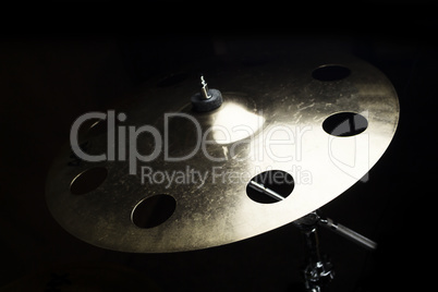 Drum Cymbal Close up Isolated On Black Background