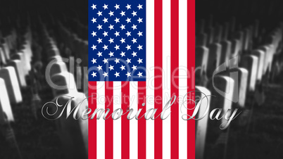 Memorial Day United States of America . American Flag With Cemet