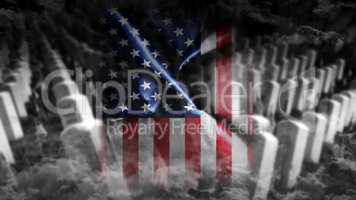 Memorial Day United States of America . American Flag With Cemet