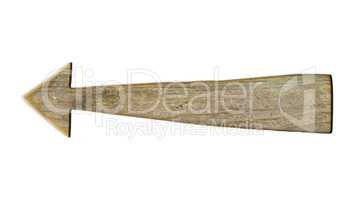 Wooden Arrow Sign Isolated On White Background