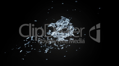 Watersplash On Black Background 3D Rendering