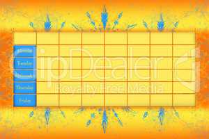 School Timetable Schedule With Colorfull Background 3D illustrat