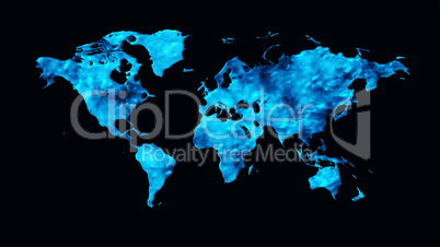World map 3D render