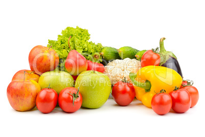 fruits and vegetables isolated on white