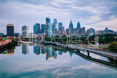 Philadelphia skyline at night