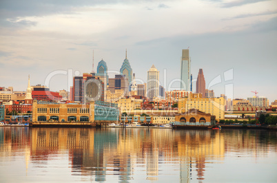 Philadelphia cityscape at sunrise
