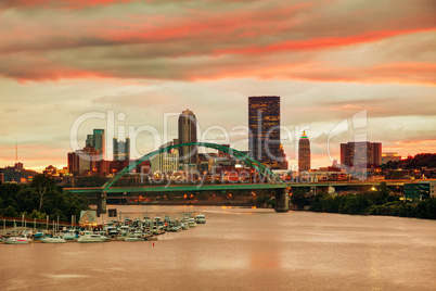 Pittsburgh cityscape with the Ohio river