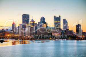 Pittsburgh cityscape with the Ohio river