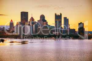 Pittsburgh cityscape with the Ohio river