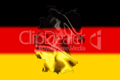 German Map with national flag German Map with national flag