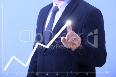 business Man Gewinn zeigt chart