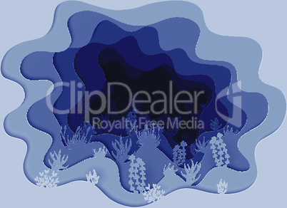 illustration of sea bottom with seaweed