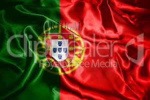 Portugal National Flag With Country Name Written On It 3D illust