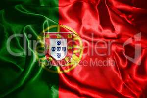 Portugal National Flag Waving In The Wind 3D illustration