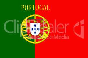 Portugal National Flag With Country Name Written On It 3D illust