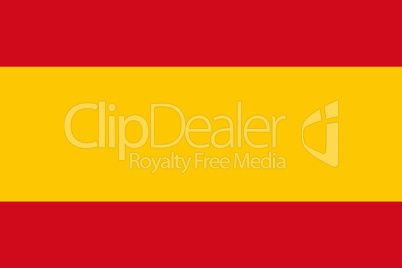 Spanish National Flag With Coat Of Arms 3D illustration