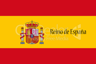 Spanish National Flag With Country Name Written On It 3D illustr