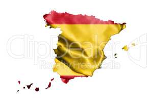 Map Of Spain With Spanish Flag On It Isolated On White Backgroun