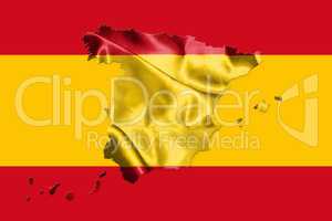 Spanish National Flag With Country Name Written On It 3D illustr