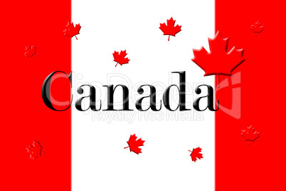 Canadian National Flag With Canada Written On It and Maple Leafs