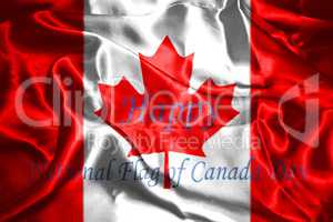 Canadian Flag With Text Happy National Flag Of Canada Day