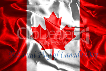 Canadian Flag With Text Happy National Flag Of Canada Day