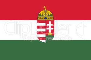 Hungarian National Flag With Coat Of Arms 3D illustration