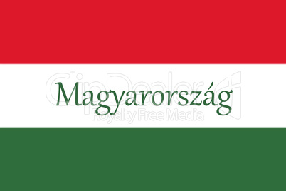 Hungarian National Flag With Coat Of Arms 3D illustration