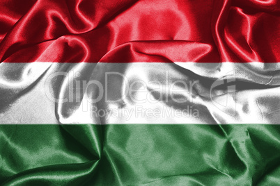 Hungarian National Flag Waving in the Wind Grunge Looking 3D ill