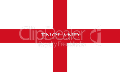 Flag of England With Country Name On It 3D illustration