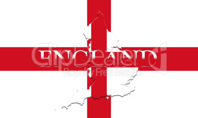 Flag of England With Map and Country Name On It On It 3D illustr