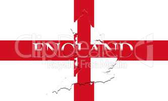 Flag of England With Map and Country Name On It On It 3D illustr