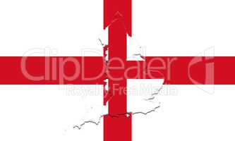Flag of England With Map On It 3D illustration